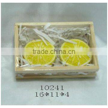 Lemon wax scented candles set