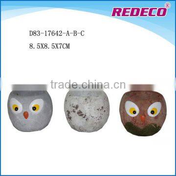 Hot sale cement owl animal flower pot with cheap price