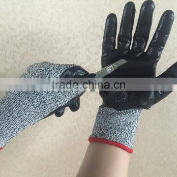 NMSAFETY hand job nitrile dipped cut proof gloves EN388