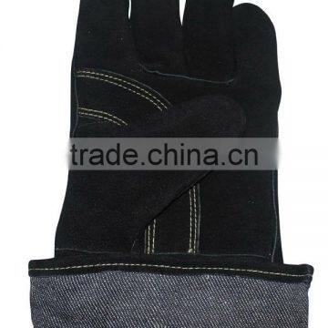 13.5" Stitching CE Approved Black Leather Welding Gloves photo-3
