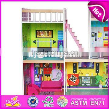 2017 Best Gift Set Luxurious Wooden Kids Doll House With Furniture W06A246 photo-6