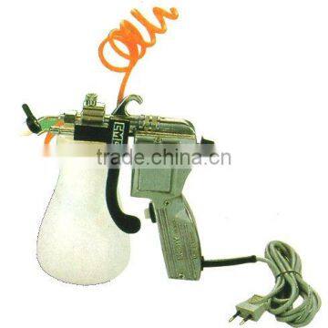 Cleaning gun with adjustable nozzle head and air dryer