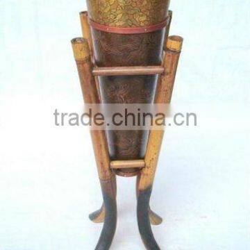 Bamboo flower pot with stand.