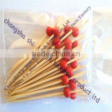 Natural raw materials natural bamboo bbq stick with logo-- elsie@bamboohouse.com.cn