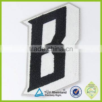 OEM shape customized stick-on letters towel embroidery