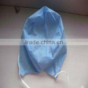 Protective Disposable Nonwoven Medical Surgical Doctor Cap With Guiding Ties back