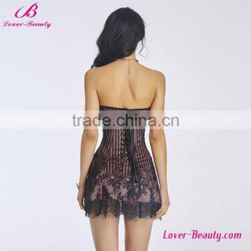 Cheap Plus Size Zipper Waist Trimmer Plastic Boned Sexy Corset Dress For Sale photo-3