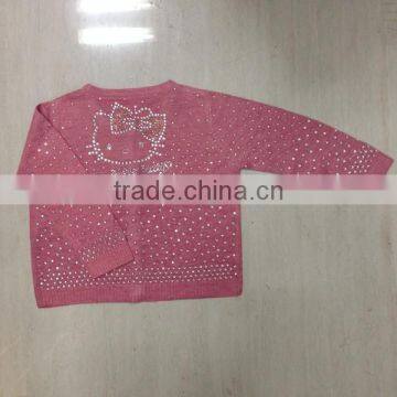 Children's Cardigan Sweater With Hotfix Rhinestone photo-2