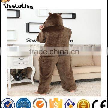 Wholesale flannel bear pajamas sexy one piece cartoon pajamas bear onesie pajamas