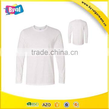 OEM 100% Cotton Plain White T-shirt O Neck Long Sleeve T-shirts for Men