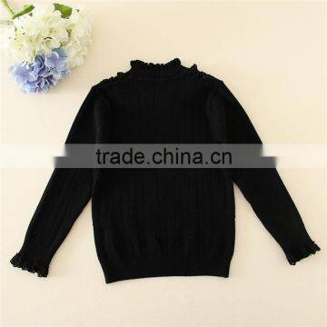 DDP151012 Fall Clothes Cute Black and Pink Kids Pullover Sweater for Girls From Factory photo-3