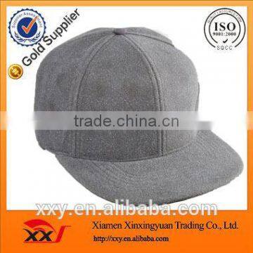 Gray Faux Suede Snapback cap Custom Hats caps free sample hat