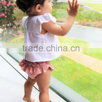 New Style Cotton Baby Pink Kids Shorts Wholesale Baby Ruffle Bloomers photo-5