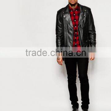 Skinny Shirt in Burgundy Buffalo Check With Long Sleeves photo-4