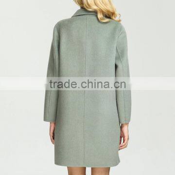 Autumn Winter New Women Wool Coat Straight Square Collar Ladies Long Coats photo-2