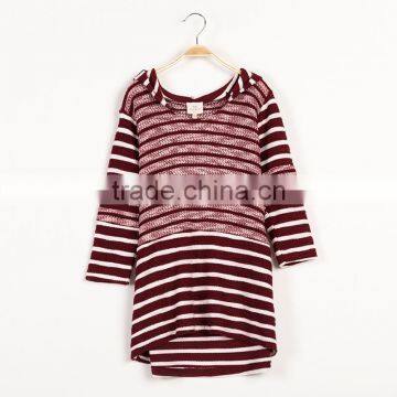S32446W Spring Fashion Elegant Girls Sweaters Teenager Knitted Striped Kids Pullovers Tops photo-4