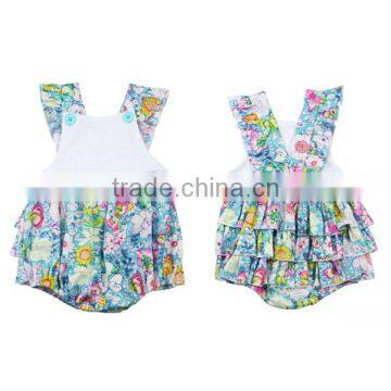 2017 New Styles Girls Bubble New Print Rainbow Stripe Ruffle Cute Baby Girls Kids Clothes Cheap Baby Romper