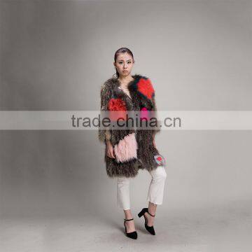 MyfurTop Quality Winter Heart Shap Fashion Lady Clothing Genuine Raccoon Fur Coat With Factory Price photo-2