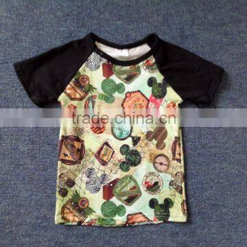 2017 newest pattern raglan t shirts for boy t shirts wholesale kids ruffle raglan