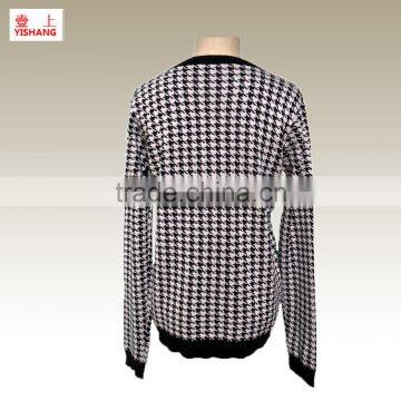 Jacquard Regular Pattern Sweater Design for Lady Fashion Sweater 59%Viscose 41%Cotton 12GG photo-2