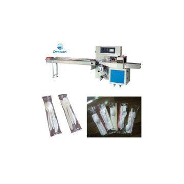 One-time Use Tableware Wrapper Machine/ Disposable Plastic Forks & Knives Packaging Machine