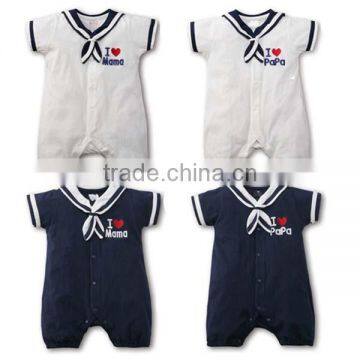 2016 summer pure cotton navy style baby romper