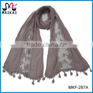 Beauty girls cotton polyester lace scarf for dubai