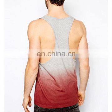 Gym Fitness Wear Sleeveless 100% Cotton Customized Dip Dye Mens Tank Tops photo-2