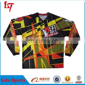 V-neck Motorcycle Shirt With Own Design /Long Sleeves Motorcross Racing Jersey