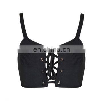 Sexy Ladies Cut-Out Lace up Bra Bralette Bustier Corset Vest Blouse Tank Crop Tops photo-3