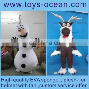 Olaf mascot costumes ,white snowman custom design mascot ,hot sell cartoon fur costumes