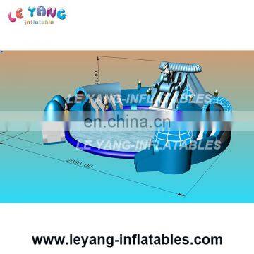 Commercial grade Frozen design with round swimming pool with slides for kids