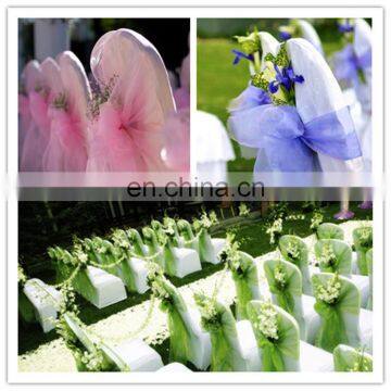 china supplier cheap and polyester organza chair sashes for wedding and banquet