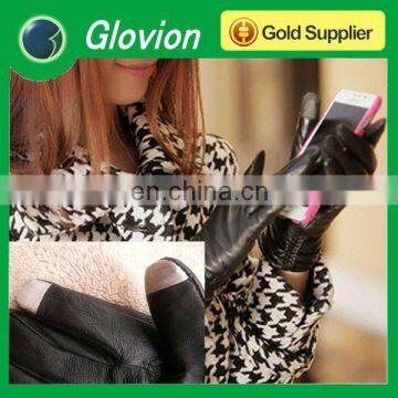 Smartphone leather touch gloves for ladies leather working touch screen gloves Touch leather gloves for pad