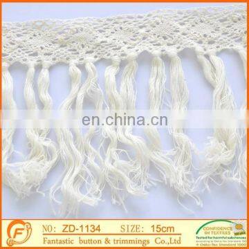 dressing white cotton fringe tassel for lady clothings accessories