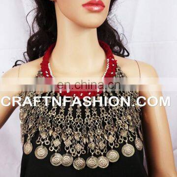 Vintage Gypsy Pendant, Belly Dance Costuming Boho Pendant-Afghan banjara style necklace