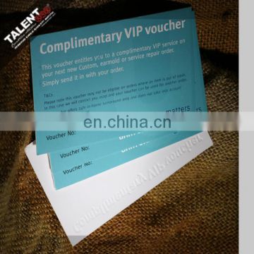 profession custom design printed business voucher invitation card