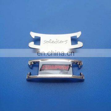 Existing mold custom printing brand logo shoe lace tag for sneaker