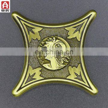 Hot sale antique gold custom sizecar badge rosette badge