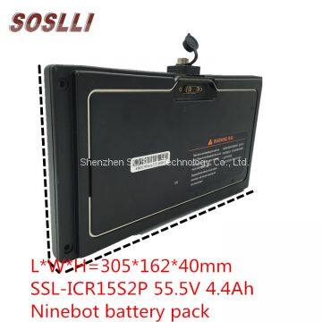 SOSLLI Replacement Ninebot Battery 55.5V 4.4Ah 15S2P 18650 Electric Scooter Battery With BMS for Ninebot Mini Pro 800W