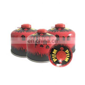 China butane gas cartridge 230g and screw valve butane gas cartridge