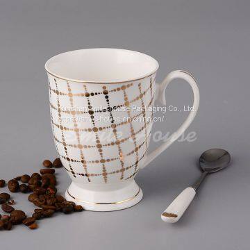 12oz Round ceramic mug with handle in china