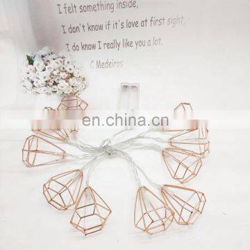 Battery Operated Diamond Shape Fancy Metal String Light For Home Holiday Decoration photo-6