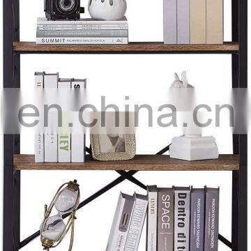 Industrial Bookshelf Vintage Bookcase and Bookshelves Rustic Wood and Metal Shelving Unit photo-6