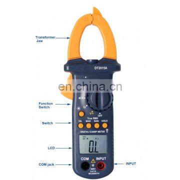 New Design DT2015A True RMS Digital Clamp Meter AC DC Current Tester LCD Display Multimeter photo-2