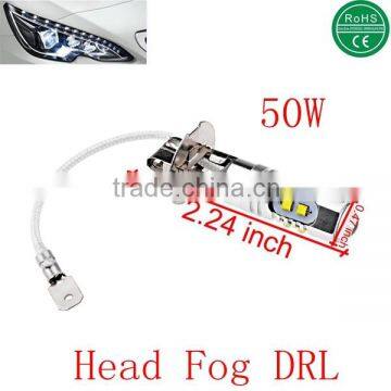 50W 7000K White H3 Projector LED Bulb For Auto Car Head Fog Daytime Running Light DRL