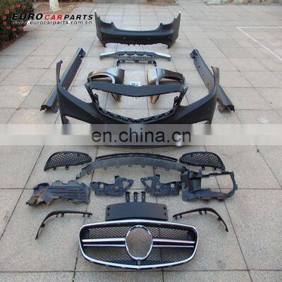 E-CLASS W212 E63 A style body kit 14~16y PPand Iron bonnet front bumper grille side skirts fender ducts rear bumper muffler