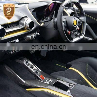 OEM Style Interior Trim Carbon Fiber Center Console Control Button Cover For Ferra-ri 812 photo-2