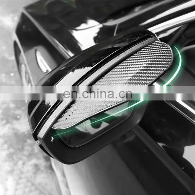 Car Accessories Side Rear Mirror Visor Rain Snow Guard Carbon Fiber Black Eyebrow