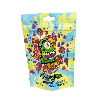 Matte Black White Foil Grip N Rip Child Resistant Edible Food Snack Afterglow Gummy Bear Sugar Packaging Smell Proof Mylar Bag